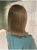 saraju ヒラノ　透明感ベージュ　切りっぱなしミディアム
