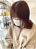 甘すぎない大人デザインカラーハイライト切りっぱなしストレート