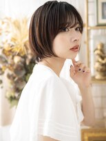 カバーヘア イヴ 戸頭店(COVER HAIR EVE)&nbsp;バレイヤージュ前下がり丸みショートマッシュa戸頭20代30代40代