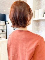 キャアリー(Caary)&nbsp;福山市美容室Caary秋冬大人気カラー赤みオレンジぱつんとボブ