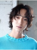 リラクシーなメッシーウェーブウルフ　下北沢　メンズパーマ