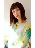 美髪◎ロブ◎オレンジベージュ◎ウルティアカラー◎ワイドバング