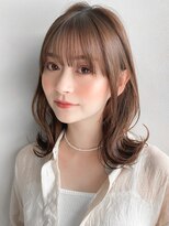 ボブウルフこなれヘアワンカール美髪セミディエアリーカール