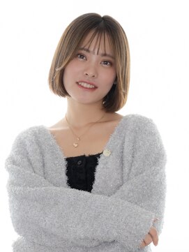 ヘアーサロン ラフリジー(Loufreasy) 【イノアカラー】で艶髪カーキベージュ×切りっぱなしボブ