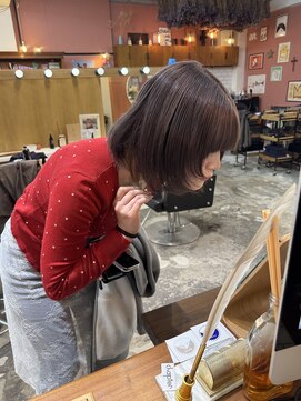 チャプター 問屋町(chapter) ケアブリーチアッシュグレージュ顔周りレイヤーヘイリーボブ韓国