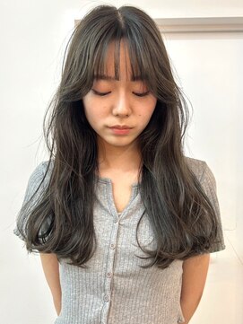 パークヘア 天神大名(parc hair) オリーブグレージュ 透明感カラー 顔周りカット 艶髪 10代20代