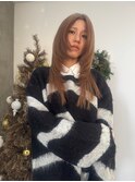 beige color×layer cut