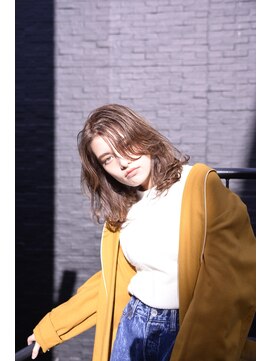 オルセン(OLSEN) 【BALLOON HAIR】グレージュ×フリンジバング×スポンテニアス