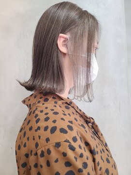 エリマ 調布(elima) 大人前下がり外ハネボブ/インナーカラー/ベージュ[調布]