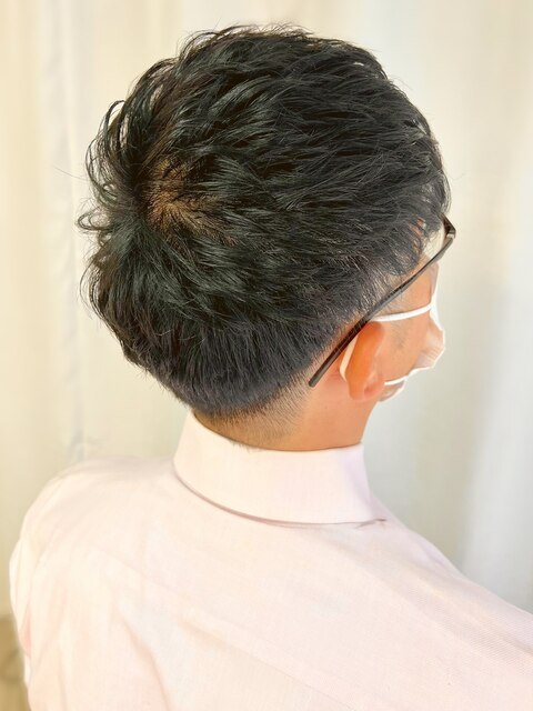 メンズヘアセット　メンズヘア　波巻き　ツイスト　アイロン巻