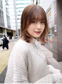 イメチェン/ボブ/チェリーブラウン/イヤリングカラー