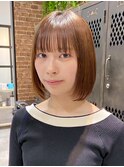 ボブ/ミニボブ/ナチュラルストレート/オレンジブラウン/町田