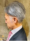 メンズカット ツーブロック 白髪ビジネスショート 40代50代