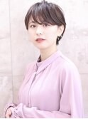 大人可愛い小顔ひし形クビレ丸みボブ20代30代40代大人ショート