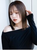 ハッシュカットフェイスレイヤー切りっぱなしボブ薄めバング