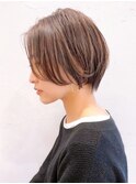 Say.大人ショートミルクティーアッシュメンズライク丸みショート