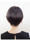 マッシュショート/ワイドバング/アッシュブラウン/ブリーチなし