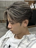 ハイライトフェザーパーマパーマ/メンズ/刈り上げ/眉毛/ツイスト