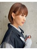 グレーベージュ/斜めバング/フレンチガーリー/ネイビー[笹塚]