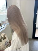 ヘーゼルグレージュカラーブリーチダブルカラーパールベージュ