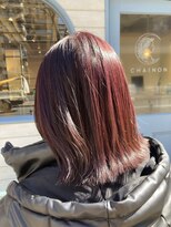 シェノン 赤羽店(CHAINON)&nbsp;ブリーチなしダブルカラーワインレッド赤羽美容院春おすすめ