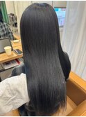 髪質改善ストレート/黒髪/ネビージュ/小顔/ワンレン