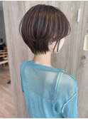 Say.ショートボブミニウルフデジタルパーマチェリーレッド青山