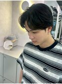 横浜　曲がる縮毛矯正　フェザーパーマ　センターパート1