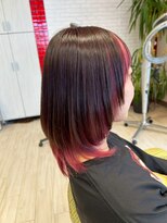 ビス リアン 川口店(Vis lien) 20代30代ソフトウルフ肩ラインダブルカラーピンクカラー