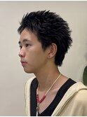 韓国フェザーショートブルーブラック10代20代30代