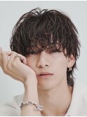 横浜西口シャドウパーマメンズマッシュウルフカット波巻きパーマ