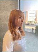ベージュ×オレンジ