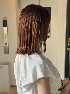 ラフ 新宿(Laff) 20代30代切りっぱなしボブ/縮毛矯正/切りっぱなし/ブラウン