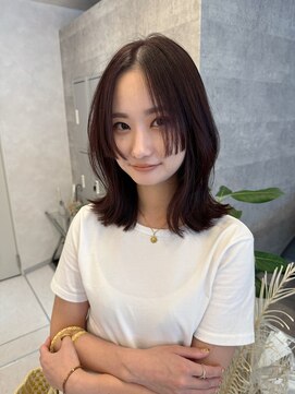 エヌ 大阪梅田店(enu) 姫バングレイヤーカットおしゃれスタイルブラウンカラー@Risa