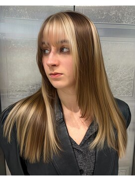 ノラ ウメダ(NORA UMEDA) ミックスカラーブロックカラーY2Kレイヤーカット大阪梅田