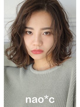 ナオシ トレス 富雄店(nao*c tres) 【nao*c富雄店】マロンベージュカラー☆ほつれロングウェーブ