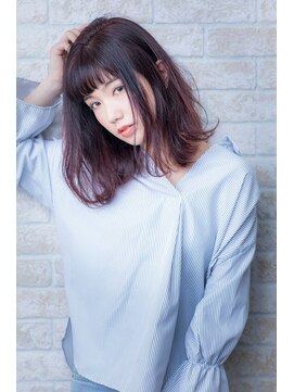 ヘアーアートシフォン 池袋西口店(Hair art chiffon) 切りっぱなしハイライトカラー濡れ髪ココアブラウンカーリー