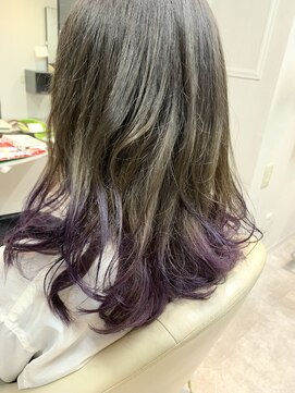 アフィックス ヘア 水天宮前店(affix hair) ダブルグラデーションカラー　パープル×グレージュアッシュ