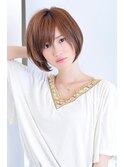 大人可愛い20代30代40代黒髪前下がりひし形小顔ショートボブ20