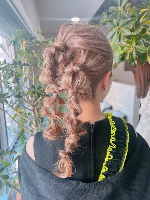 ツインテール　アレンジ　ヘアセット