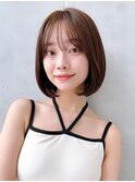 20代30代40代大人ナチュラルショートボブ前髪あり丸みショート