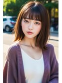 rileyワンカール外はねロブ×肌映えブラウンベージュ