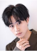 【早坂駆留】センター分けニュアンスパーマハーフアップバング◎