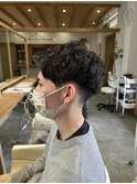 メンズショート×ポイントパーマ