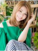 細めハイライト透け感ミディアムレイヤーh4北浦和20代30代40代