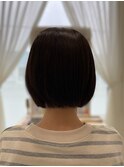 チャコールグレー×ナチュラル丸みボブ