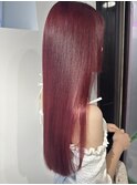 ブリーチなしダブルカラーワインレッド