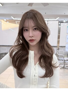 ディジョン 自由ヶ丘(Dijon) 韓国顔まわりレイヤーカットグレージュオリーブベージュブラウン