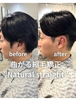 フォト 新宿(foto)&nbsp;men's/メンズカット/リバースセンターパート/曲がる縮毛矯正