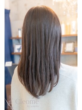 クレオメ バイ スーリール 五反田店(cleome by sourire) シースルーバング大人ガーリーミディアムレイヤーカット黒髪美髪